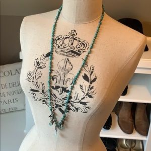 LOVE HEALS braided turquoise necklace